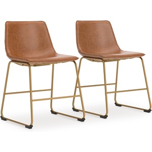 image:imageSignature Design by Ashley Dining Chairs Set of 2 Mid Century Gold ToastLight Brown