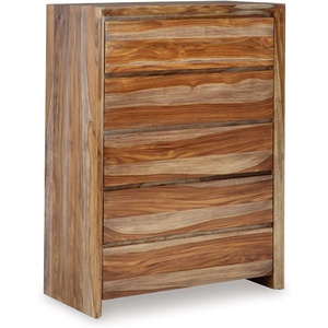 image:imageSignature Design by Ashley Dressonni Farmhouse 5Drawer Chest of Drawers with Beveled Edge and Felt Lining Light BrownBrown