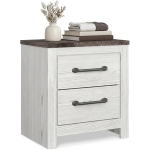 image:imageSignature Design by Ashley Engineered Wood 2 Drawer Nightstand WhiteTwo Tone White