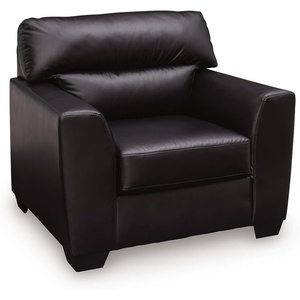 image:imageSignature Design by Ashley Faux Leather Accent Living Room Chair Midnight