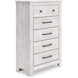 image:imageSignature Design by Ashley Fenderport Vintage Casual Nightstand with Two Drawers USB Charging Bronze Knobs Wood 2492 W x 1598 D x 2504 H WhitewashChest of Drawers