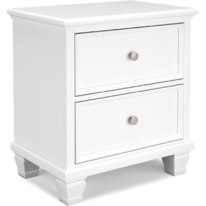 image:imageSignature Design by Ashley Fortman White Nightstand 2 Drawer Storage Hardwood Solids and MDF Construction Traditional Wood Bedside Table 25 W