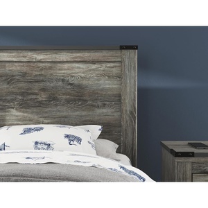 image:imageSignature Design by Ashley Frandern Rustic Oak Finished Panel Headboard with Nailhead Accents Twin Gray