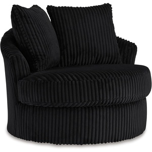 image:imageSignature Design by Ashley Gramwell Swivel Barrel Accent Chair Onyx BlackBlack