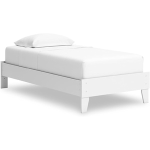 image:imageSignature Design by Ashley Hallityn Casual Twin Platform Bed Foundation or Box Spring Not Needed Low Profile Frame for Youth Bedrooms Matte White