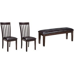 image:imageSignature Design by Ashley Hammis Rake Back Dining Room Chair Set of 2 Dark Brown Haddigan Traditional Upholstered Dining Room Bench Dark Brown