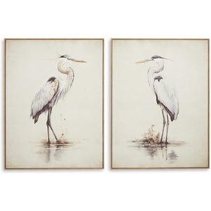 image:imageSignature Design by Ashley Large Framed Coastal Wall Art Set of 2 Heron