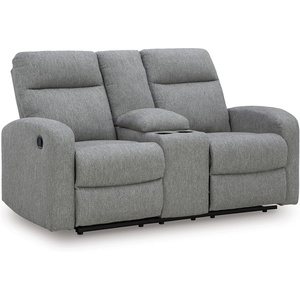 image:imageSignature Design by Ashley Leather Power Rocker Recliner Chair Ocean BlueSterling