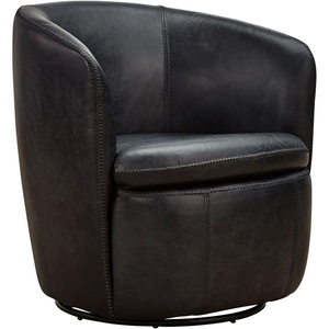image:imageSignature Design by Ashley Leather Swivel Accent Chair MidnightBlack