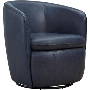 image:imageSignature Design by Ashley Leather Swivel Accent Chair MidnightBlue