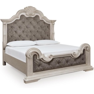 image:imageSignature Design by Ashley Maylee King Size Bed Frame and Headboard BrownAntique White