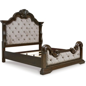 image:imageSignature Design by Ashley Maylee King Size Bed Frame and Headboard BrownDark Brown