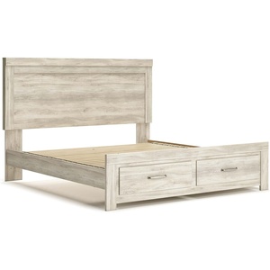 image:imageSignature Design by Ashley Modern Farmhouse Queen Bed FrameKing Platform Bed with 2 Storage Drawers