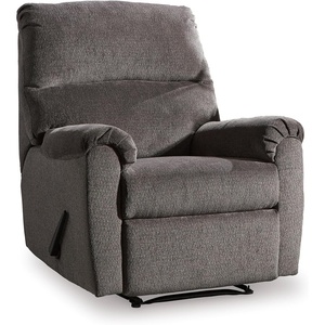 image:imageSignature Design by Ashley Nerviano Contemporary Wall Hugger Recliner with PillowTop Armrest Dark BrownDark Gray