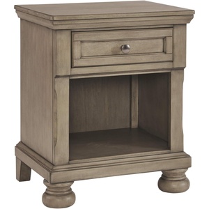 image:imageSignature Design by Ashley Nightstand Bedside Table Antique White WoodGraywash
