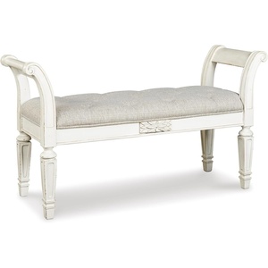 image:imageSignature Design by Ashley Realyn Upholstered Accent Bench Antique WhiteRaelyn