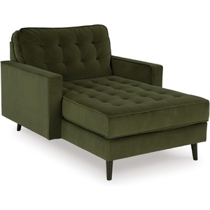 image:imageSignature Design by Ashley Reveon Lakes MidCentury Modern Tufted Velvet Chaise with Loose Seat Cushions Dark Green