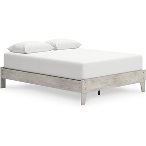 image:imageSignature Design by Ashley Shawburn Vintage Queen Platform Bed with Metal Slats No Box Spring Needed Light Gray