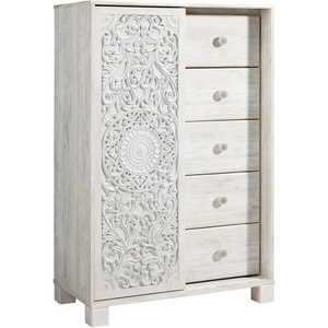 image:imageSignature Design by Ashley Tall White Dresser for Bedroom Dressing ChestWhitewash
