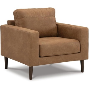 image:imageSignature Design by Ashley Telora Contemporary Faux Leather Chair with Loose Cushions Light Brown