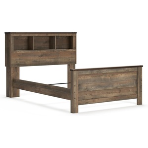 image:imageSignature Design by Ashley Trinell Farmhouse Twin Bed Frame BrownFull Bookcase Panel Bed