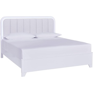 image:imageSignature Design by Ashley White Bedroom Dresser with LED MirrorCalifornia King Upholstered Panel Bed