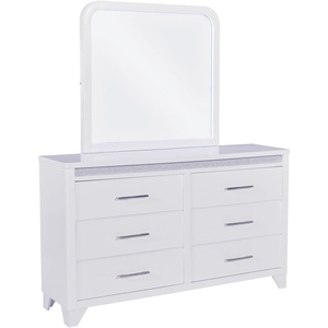 image:imageSignature Design by Ashley White Bedroom Dresser with LED MirrorDresser and Mirror