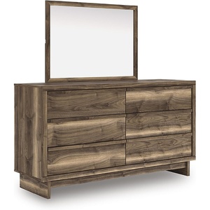 image:imageSignature Design by Ashley Wide Engineered Wood Dresser Set with MirrorLarge Dresser and Mirror