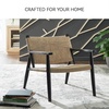 image:imageSignature Design By Ashley Halfmore MidCentury Modern Accent Chair with Tight Seat Track Arms and in Handwoven Natural Jute Light Brown amp Black