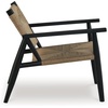 image:imageSignature Design By Ashley Halfmore MidCentury Modern Accent Chair with Tight Seat Track Arms and in Handwoven Natural Jute Light Brown amp Black