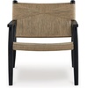image:imageSignature Design By Ashley Halfmore MidCentury Modern Accent Chair with Tight Seat Track Arms and in Handwoven Natural Jute Light Brown amp Black