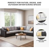 image:imageSignature Design by Ashley 3Seat Outdoor Patio Couch Handwoven WickerBlack  Light Gray