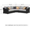 image:imageSignature Design by Ashley 3Seat Outdoor Patio Couch Handwoven WickerBlack  Light Gray