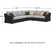 image:imageSignature Design by Ashley 3Seat Outdoor Patio Couch Handwoven WickerBlack  Light Gray