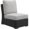 image:imageSignature Design by Ashley 3Seat Outdoor Patio Couch Handwoven WickerBlack  Light Gray