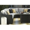 image:imageSignature Design by Ashley 3Seat Outdoor Patio Couch Handwoven WickerBlack  Light Gray