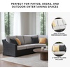 image:imageSignature Design by Ashley 3Seat Outdoor Patio Couch Handwoven WickerBlack  Light Gray