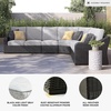 image:imageSignature Design by Ashley 3Seat Outdoor Patio Couch Handwoven WickerBlack  Light Gray