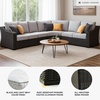 image:imageSignature Design by Ashley 3Seat Outdoor Patio Couch Handwoven WickerBlack  Light Gray