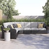 image:imageSignature Design by Ashley 3Seat Outdoor Patio Couch Handwoven WickerBlack  Light Gray
