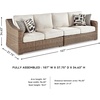 image:imageSignature Design by Ashley 3Seat Outdoor Patio Couch Handwoven WickerBrown