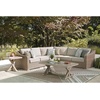 image:imageSignature Design by Ashley 3Seat Outdoor Patio Couch Handwoven WickerLight Brown