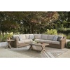 image:imageSignature Design by Ashley 3Seat Outdoor Patio Couch Handwoven WickerLight Brown