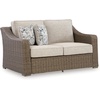 image:imageSignature Design by Ashley 3Seat Outdoor Patio Couch Handwoven WickerLight Brown