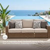 image:imageSignature Design by Ashley 3Seat Outdoor Patio Couch Handwoven WickerLight Brown