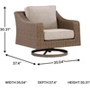 image:imageSignature Design by Ashley 3Seat Outdoor Patio Couch Handwoven WickerLight Brown