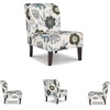 image:imageSignature Design by Ashley Armless Accent Chair Ivory amp Blue FloralWhite Floral