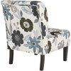 image:imageSignature Design by Ashley Armless Accent Chair Ivory amp Blue FloralWhite Floral