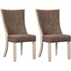 image:imageSignature Design by Ashley Bolanburg Modern Farmhouse Upholstered Dining Chair 2 Count Brown Bolanburg 20 Upholstered Dining Room Chair Set of 2 Antique WhiteTan Solid Back