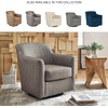 image:imageSignature Design by Ashley Bradney Swivel Chair with Genuine and Faux Leather Upholstery Contemporary ShelterArm Seating for Living Rooms and Bedrooms Light NeutralGrayish Brown